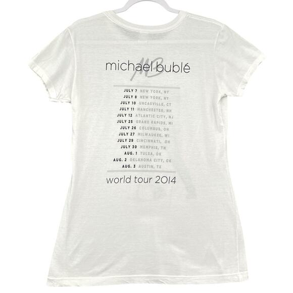Optima White Michael Buble Graphic Short-Sleeve T-Shirt‎ Unisex Junior 2XL - Picture 2 of 6